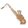 K Glaser Tenor Saxophon versilbert mit Koffer, Mundstück + Blätt