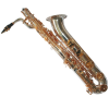 Glaser Bariton Saxophon versilbert, Messingklappen, Mundstück